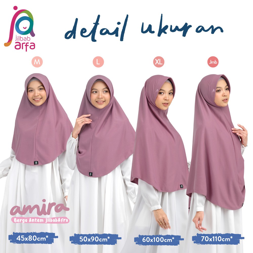 Jilbab Afra Amira Warna Lain - Bergo Pet Antem - Hijab Instan Bahan Kaos, Adem, Lembut &amp; Nyaman