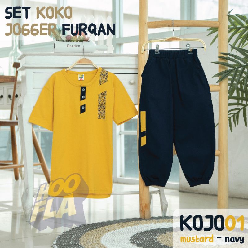 Baju Setelan Anak Laki Laki Umur 3 - 12 Tahun Koko Jogger Hooflakids Setelan Kaos Anak Laki Cowok
