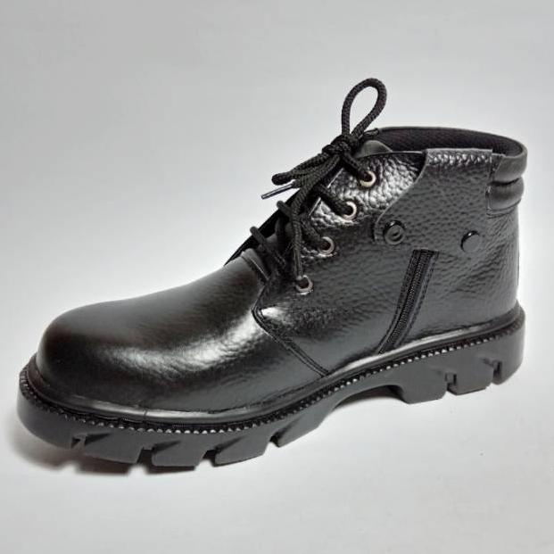 Sepatu Kulit Asli Safety  Size 39 Sampai 45 Pdh Dinas Kantor TNI Polri Security Resleting Bertali [N