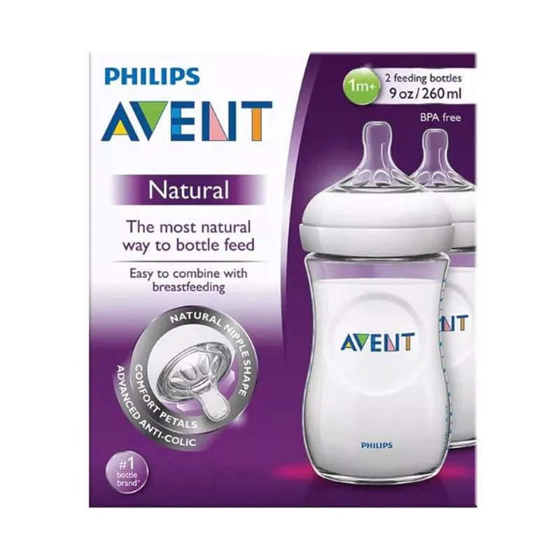 Botol Susu Philips Avent Natural Twin 260 ML ( 2 PCS )