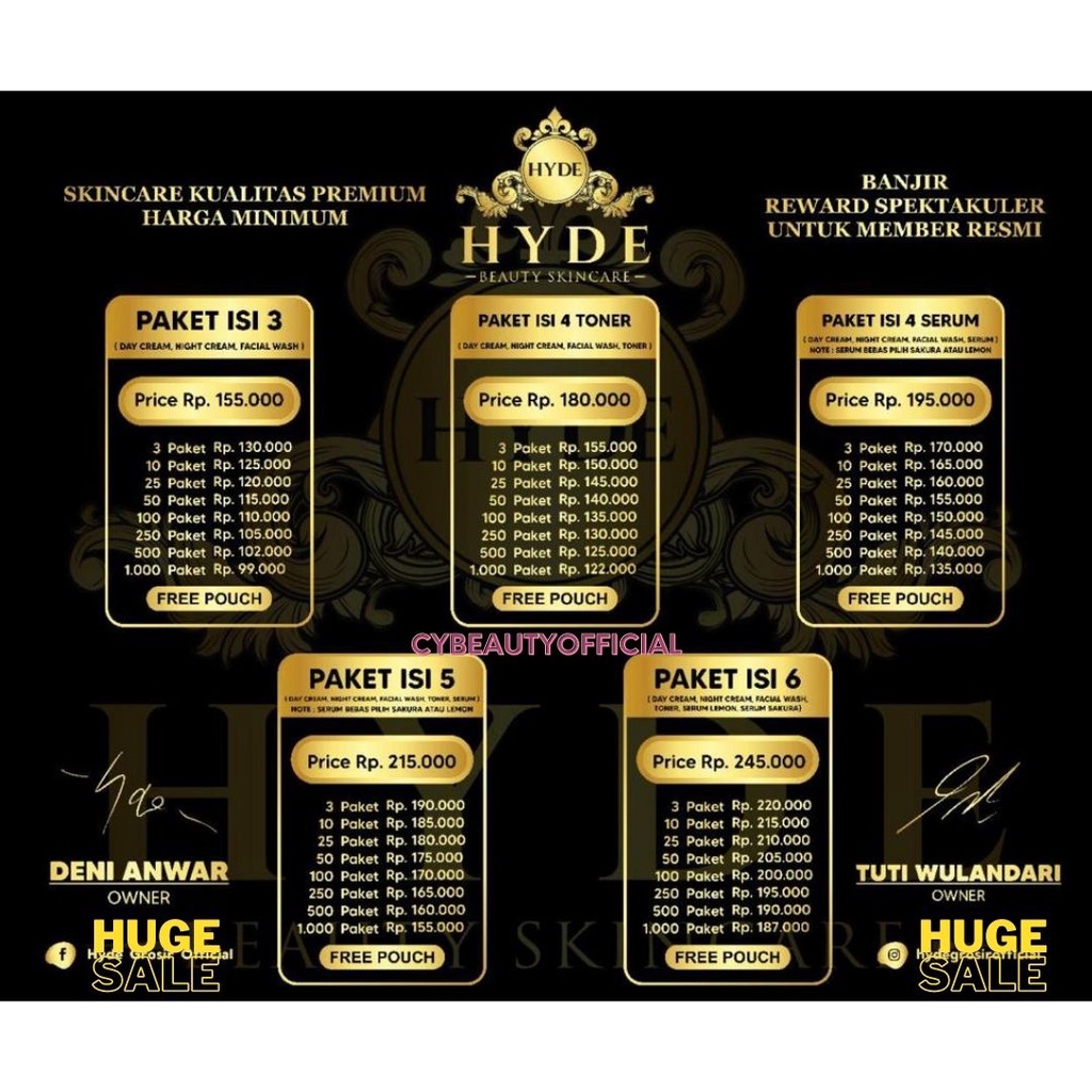 Hyde Skincare Original All Paket dan ecer All Varian