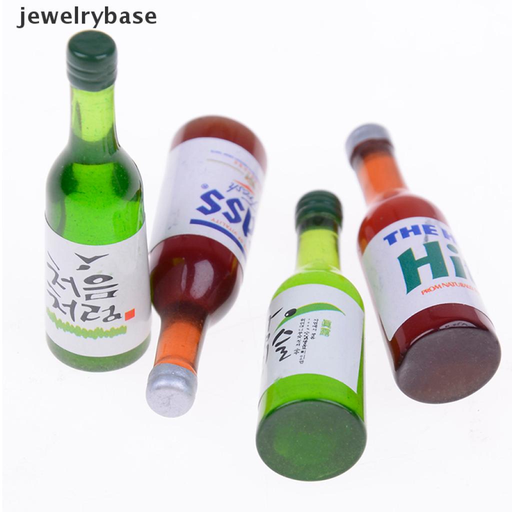 Base 4Pcs Miniatur Botol wine mini Dekorasi Rumah Boneka 1: 12