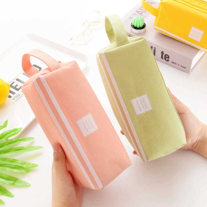 

Gaya Kotak Pensil Dan Stationery Dual Zipper / Dompet Pensil 2 Pouch-S252 Hemat