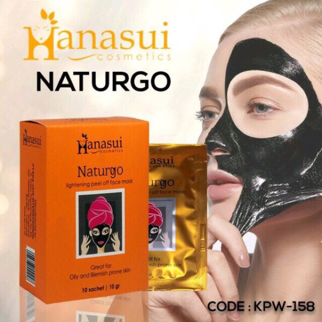 `ღ´ PHINKL `ღ´ (per box isi 10) ⓗⓐⓝⓐⓢⓤⓘ Naturgo box hanasui untuk angkat komedo white black head pengecil pori masker peel off