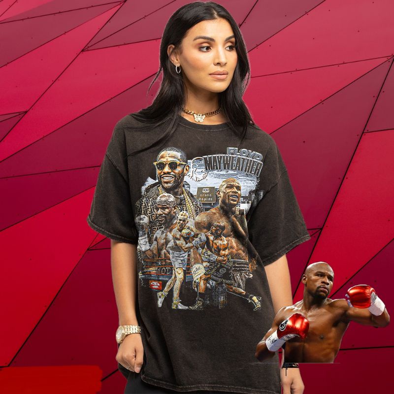 Money Mayweather Vintage Wash Tee/Kaos Boxing Sport Champion Floyd Money Mayweather Vintage Unisex