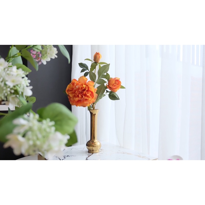 Full Set Vas Bunga Keramik Tahiti & Premium Peony Jumbo