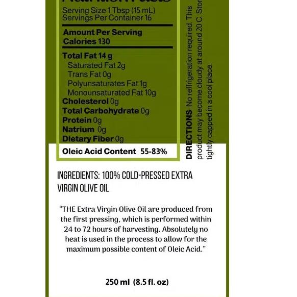 

[KODE F6NLZ] Minyak Zaitun Murni Asli Untuk Diminum Kesehatan / EVOO / Extra Virgin Olive Oil / 250 ml