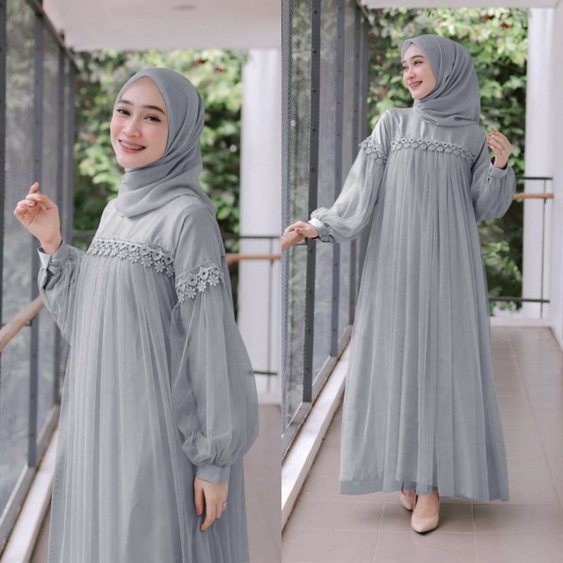 PCS GAMIS MAXY NURAINI RENDA TILE MOSCREPE 3 UKURAN L XL XXL PMS ADA VIDEO REVIEW ASLI PRODUK