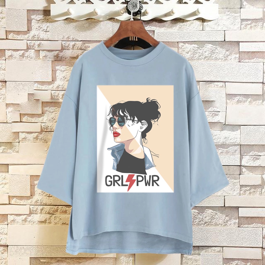 PUFFY_ID kaos oversize tunik wanita GIRLS POWER tshirt big size cewek premium