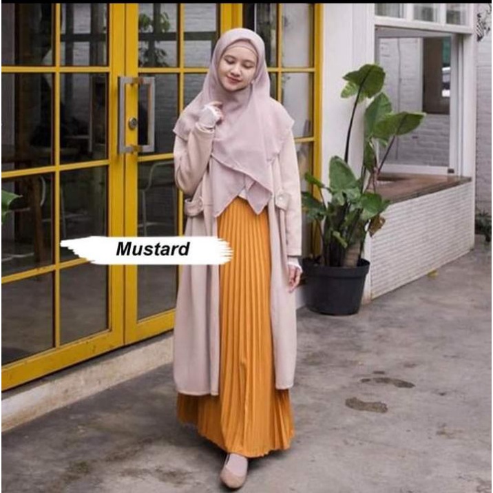 Rok Plisket Mayung lipit besar / Rok plisket skirt panjang / Flare skirt / rok hyget murah