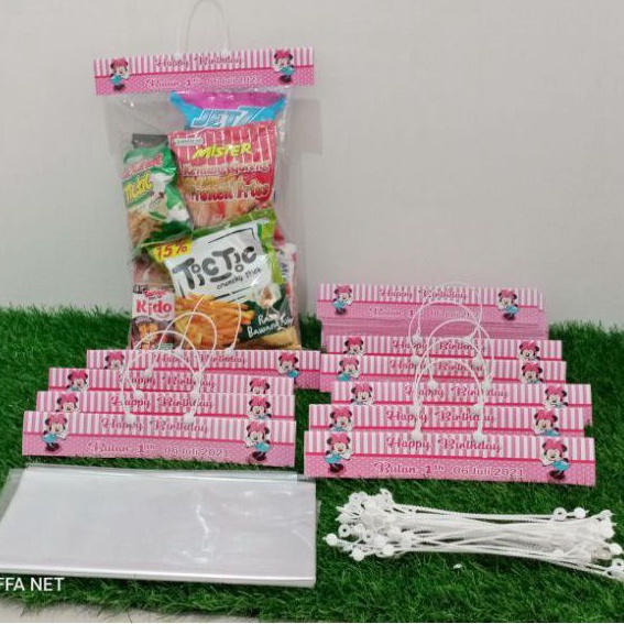 

Label snack ulang tahun (plastik + tali ) || plastik ulang tahun || Tas ulang tahun ukuran 25cmx40cm