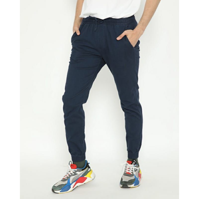 joger pants pria celana panjang polos premium outfit slimfit navy