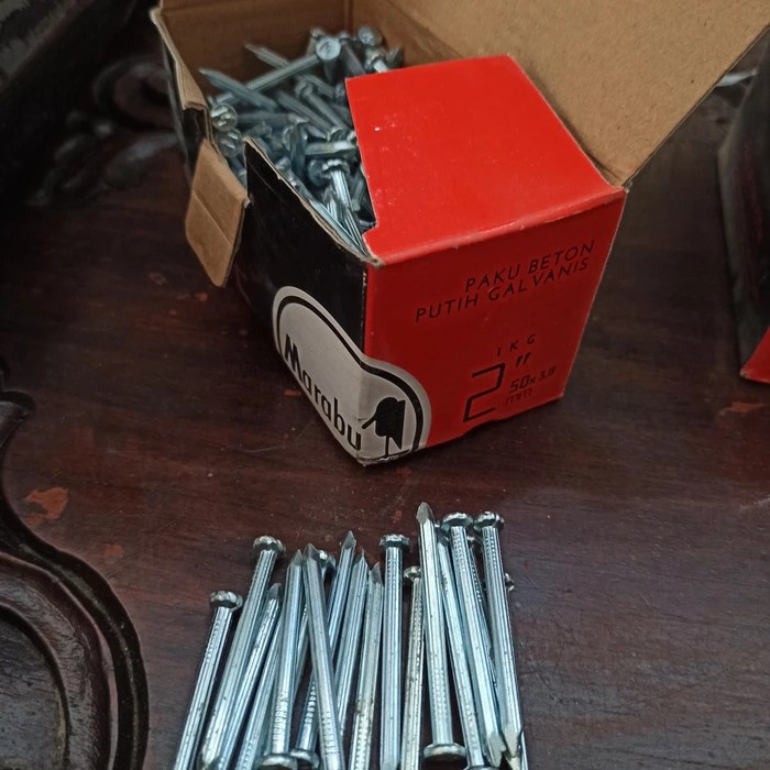 paku beton ecer marabu 5 cm putih isi 20 btg