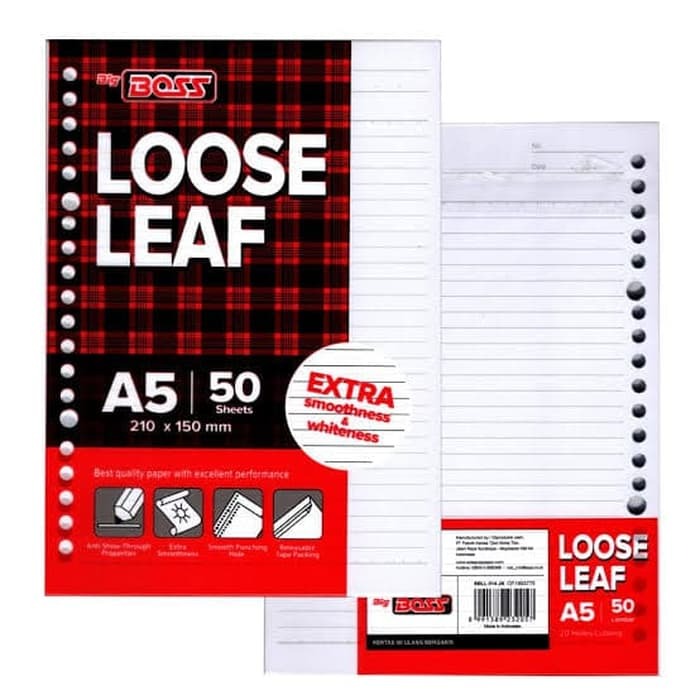 

Kertas Binder Lose Leaf A5 Big Boss Isi 50 Lembarr