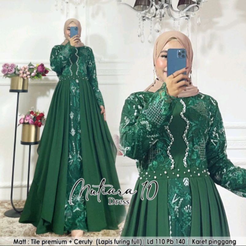 baju muslimah brukat mutiara 10 gamis mewah pesta dress lamaran
