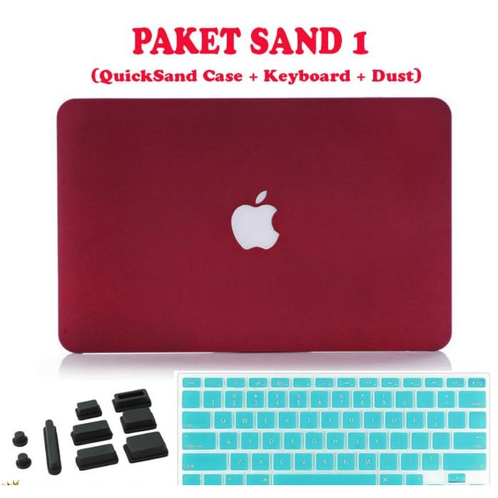 Paket Hemat / Bundling, Case Macbook SAND + Keyboard + Dust Plug