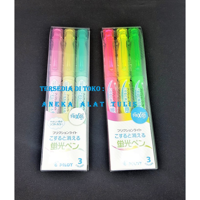 

PILOT FRIXION LIGHT SET 3 / HIGHLIGHTER FRIXION SFL-30SL-3C - Warna Standard Berkualitas