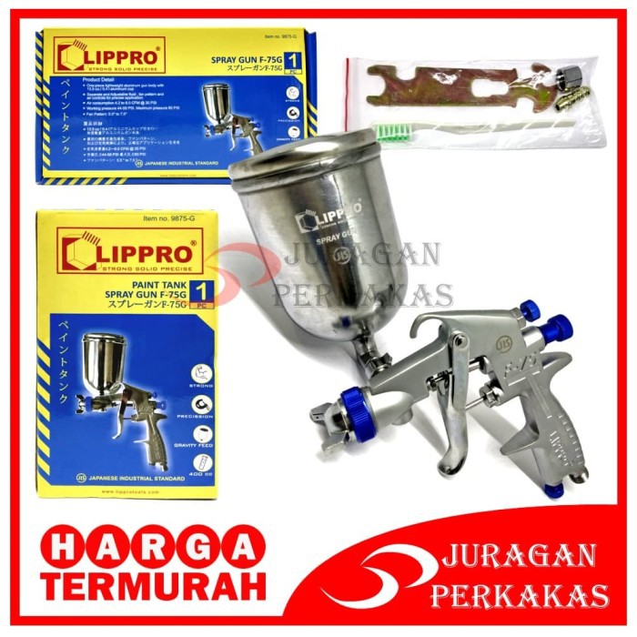 LIPPRO F-75G SPRAY GUN SEMPROTAN CAT TABUNG ATAS KOMPRESOR ANGIN F75