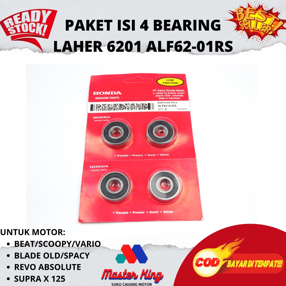 Laher Roda Depan Beat / ISI 4 PCS Laher Roda Kharisma / klaher Roda Vario / Laher 6201 / Bearing Rod