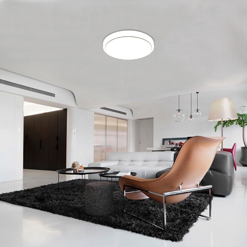 Lampu LED Plafon design Modern minimalis 24W 220V 26Cm Diameter lampu LED langit langit rumah kantor ruang tamu teras Modern 26cm 24Watt  LED Ceiling Lights Fixture Surface Mounted Lamp For Living Room Bedroom Kitchen Lighting Panel Light