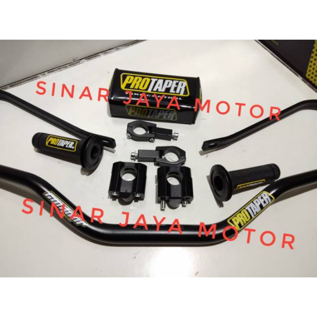 Stang Fatbar protaper Set Handguard Tulang Raiser  Handgrip Supermoto Universal Semua Motor