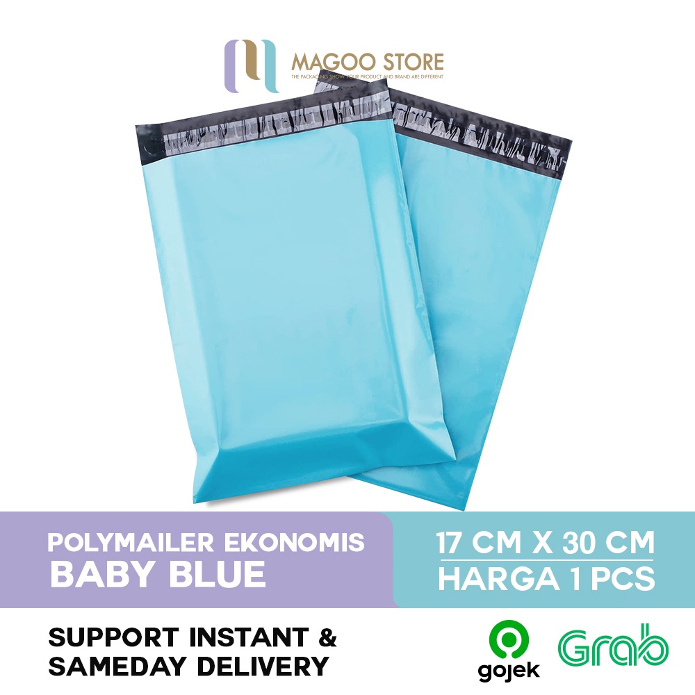

Polymailer Ekonomis Baby Blue | Plastik Packing Online Murah - 17x30