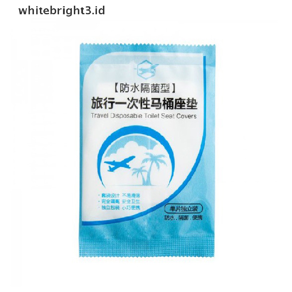 (whitebright3.id) 50pcs Cover Dudukan Toilet Sekali Pakai Bahan Plastik PE Untuk Travel