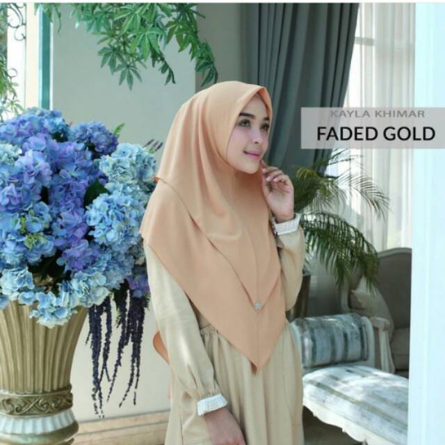 Kayla khimar hijab princess warna faded gold preloved