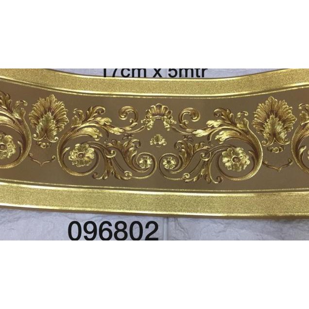 ✸ Wallpaper Dinding Border List Klasik Gold Mewah ❋