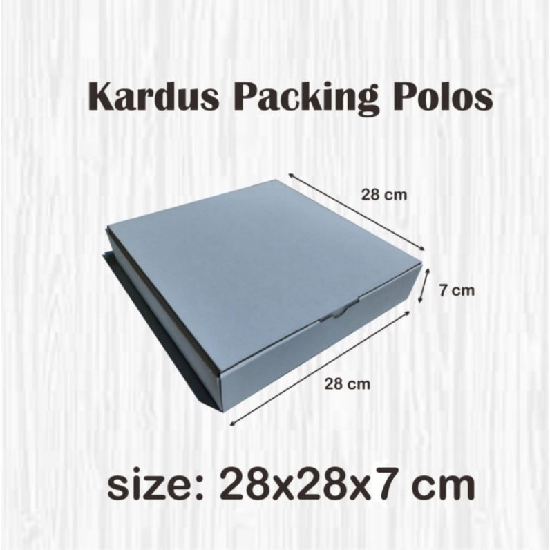 

kardus/box packing polos baru 28×28×7 die cut e flut packing makanan,pizza roti,barang,aksesoris dll