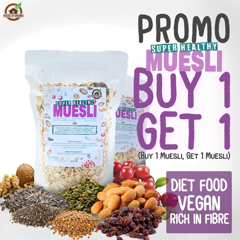 Buy 1 Get 1 Super Healthy Muesli 250 Gr