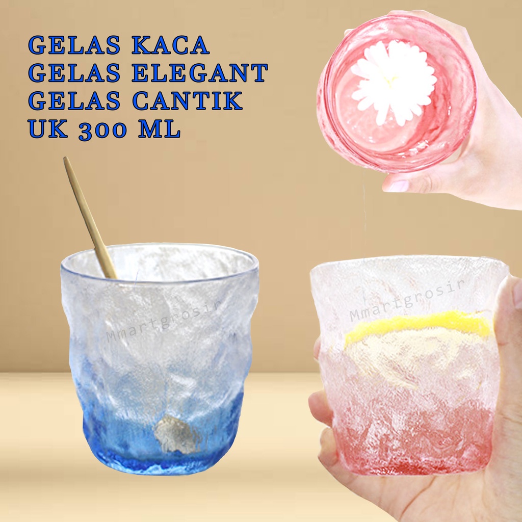 Gelas Cantik / Gelas Kaca/Gelas Elegant / Isi 2 PCS / YS-88-1/ 300 ML