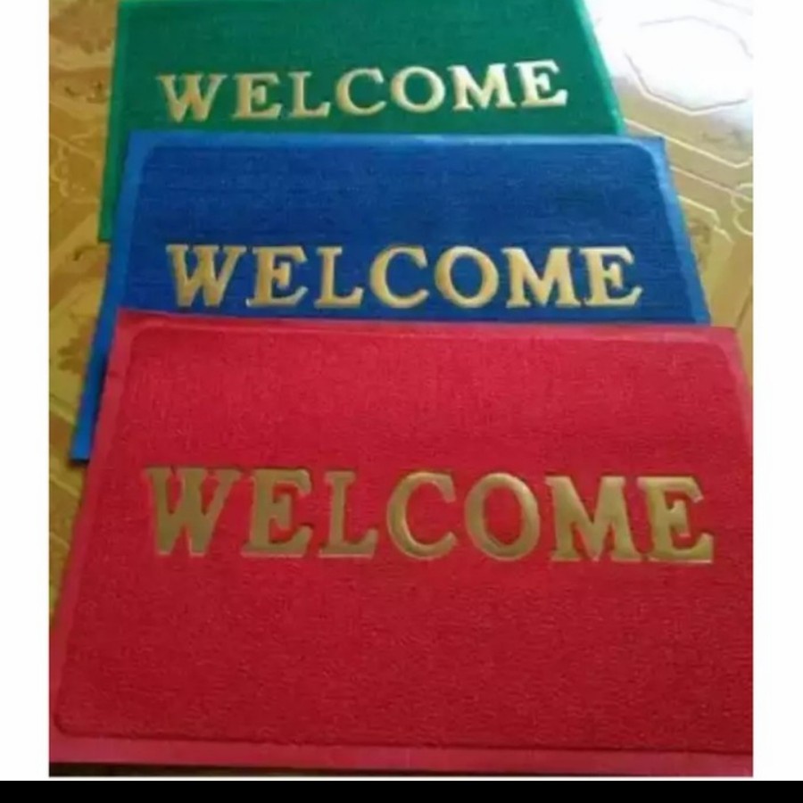 Keset Welcome Bihun Mie Anti Slip Mat Kamar Mandi Dekorasi Interior ok