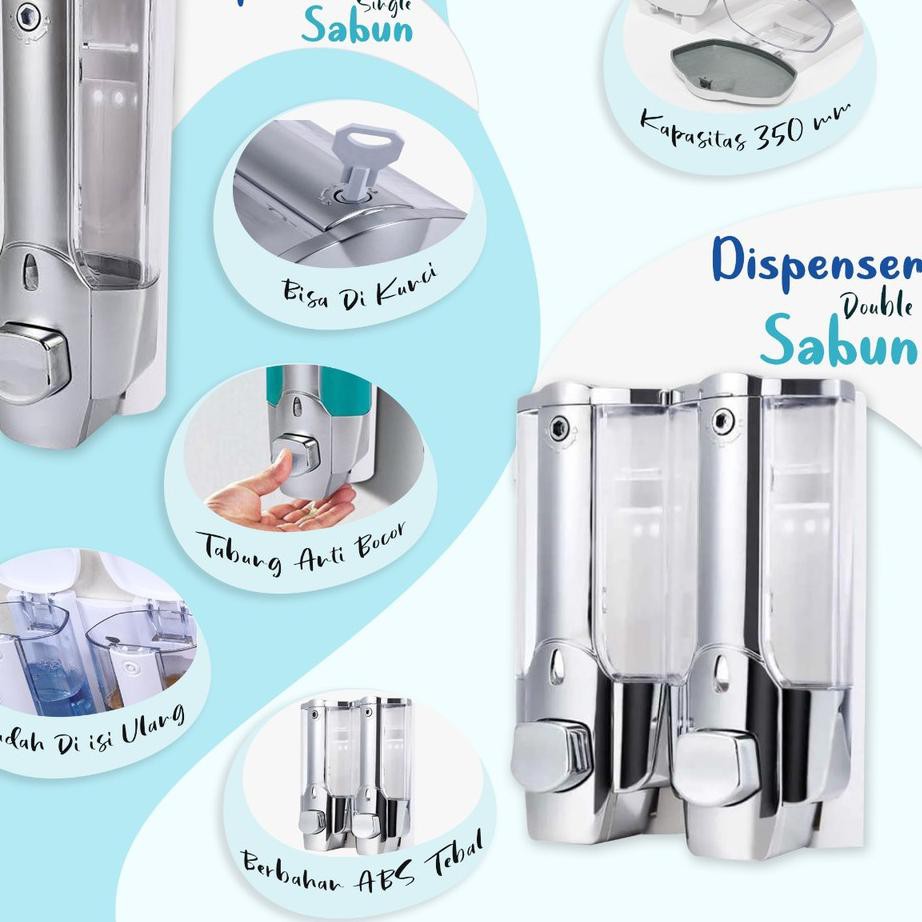 Import Terlaris Dispenser Sabun Cair Single Double Cuci Tangan Soap Shampoo 2 In 1 Tempat Sabun Cair Shopee Indonesia