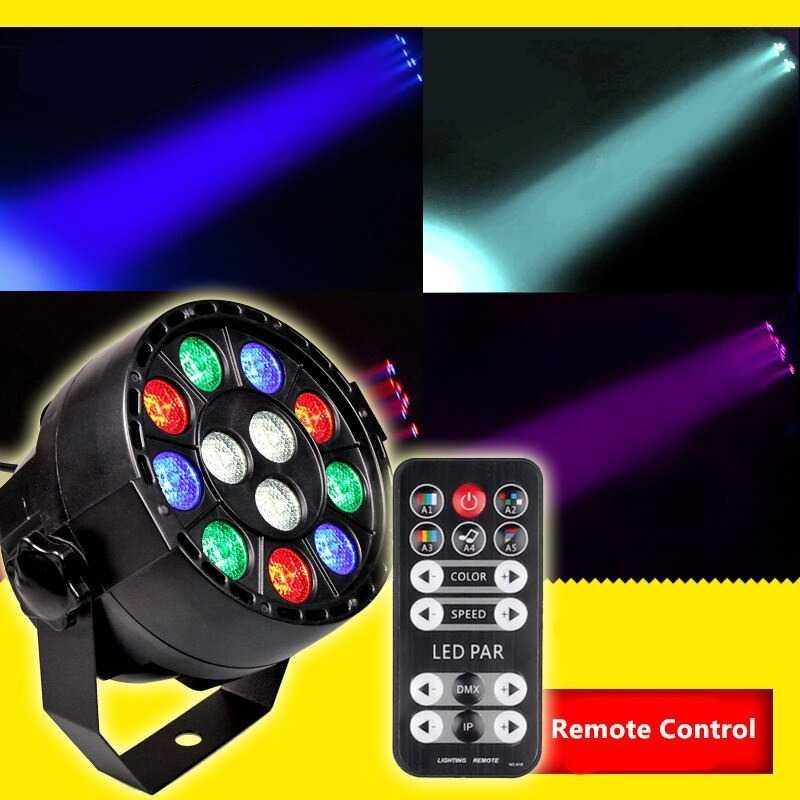 Lampu Sorot LED RGB Disko Party DMX 12W Remote Control - STL47 - Black