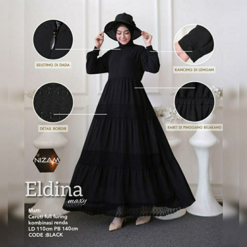 ELDINA MAXY DRESS//ORIGINAL PRODUL //GAMIS CERRUTY //LONG DRESS POLOS