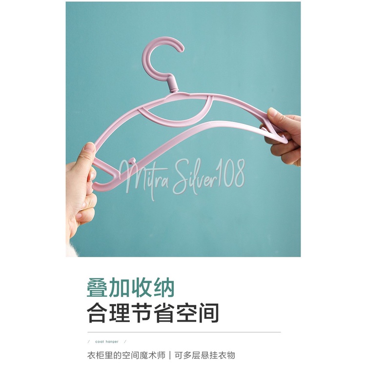[MS108] PR 20 - ❤READY STOCK❤ Gantungan Baju Hanger Plastik / Plastic Hanger Pakaian Laundry Anti Slip Warna / Cloth Hanger