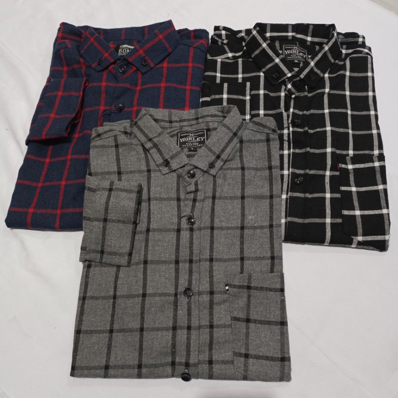 KEMEJA FLANEL PRIA LENGAN PANJANG PREMIUM MOTIF GARIS FLANEL DISTRO