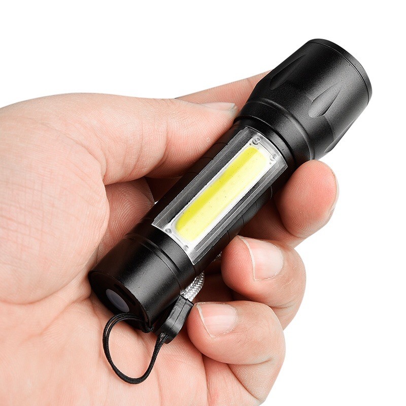 TaffLED Albinaly Senter LED USB Rechargeable Q5 + COB 2300 Lumens  - Black