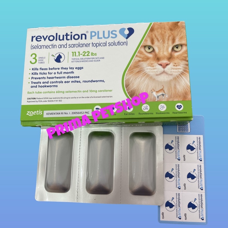 REVOLUTION CAT PLUS GREEN HIJAU KUCING OBAT KUTU KUCING 5 sampai 10Kg