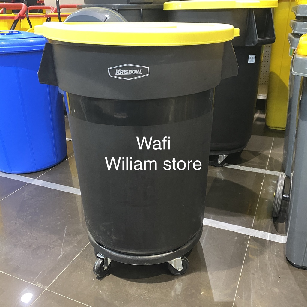Krisbow Tempat Sampah Besar Plastik Outdoor 120 liter Dustbin Roda