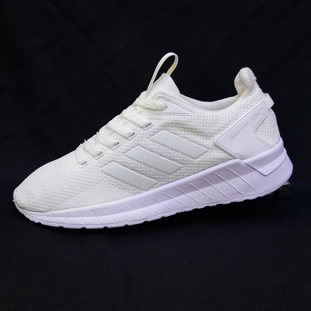 Sepatu Adidas Questar Ride Full White Putih Sneakers Olahraga Kerja Senam Gym Enteng Murah Ringan