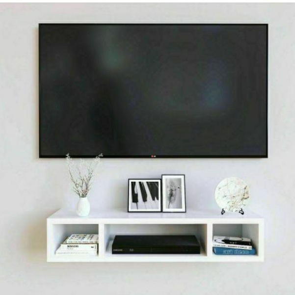 Rak Tv Dvd Foto Pigora Hiasan Piala Piagam Dinding Tembok Wall Shelf Kayu Besi Bunga Modern Buku COD