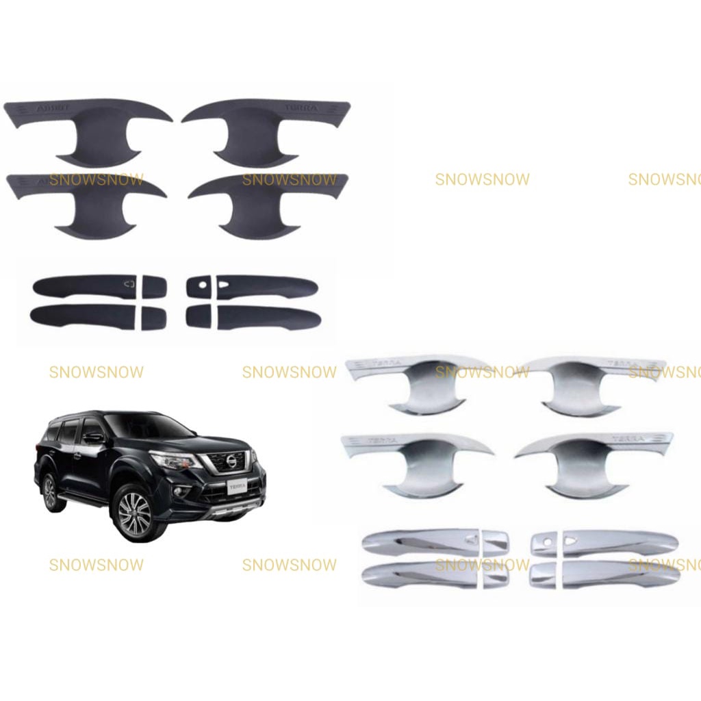 Paket Outer Handle Cover Nissan Terra 2018 2022 up Hitam Chrome