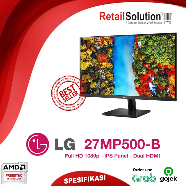 Monitor IPS Full HD 1080p dual HDMI - LG 27MP500-B / 27MP500B