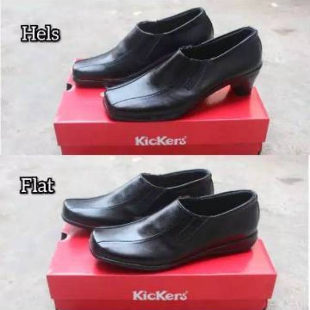 Aline Sepatu Pantofel Wanita Hitam Hak 3 Cm Cewek Sekolah Kantor Paskibraka Paskib Paskibra A01