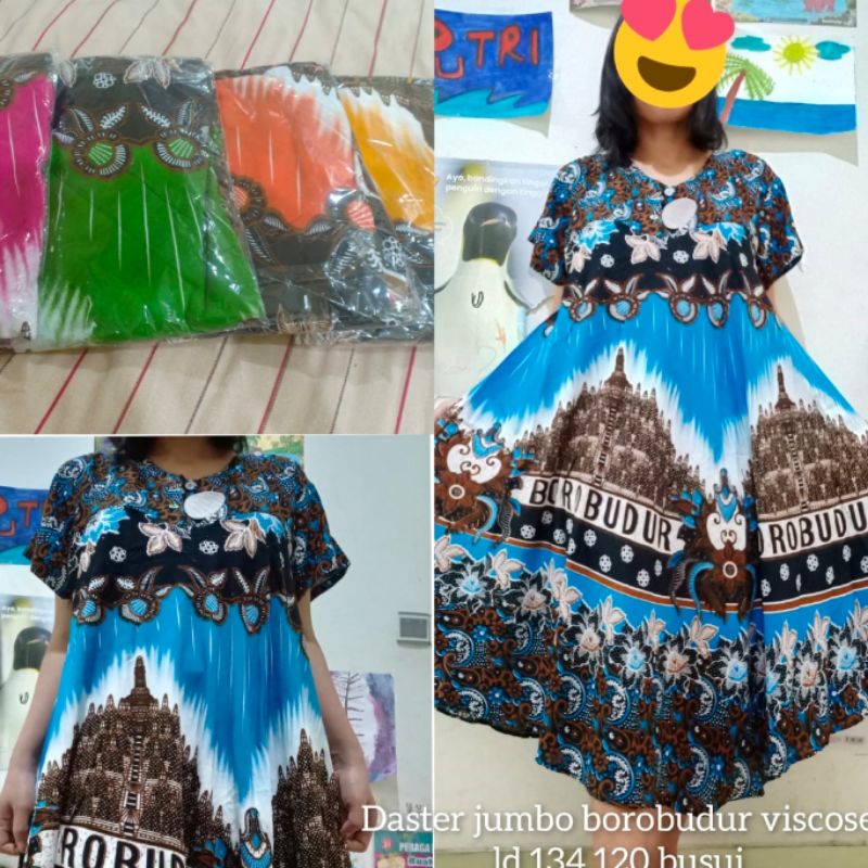 Daster Batik jumbo payung borobudur busui ld 130