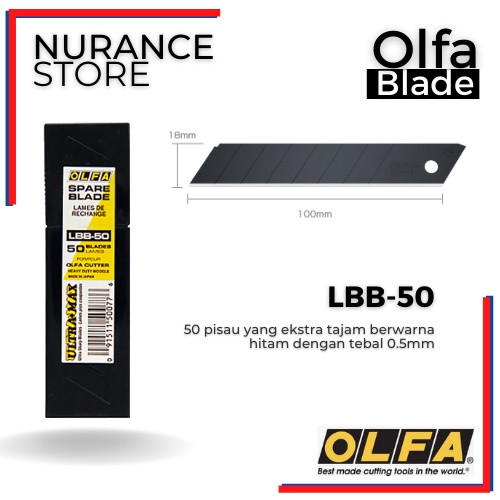 

REFILL BLADE OLFA LBB-50 UNTUK CUTTER OLFA L-1 L-2 L-5 CL OL