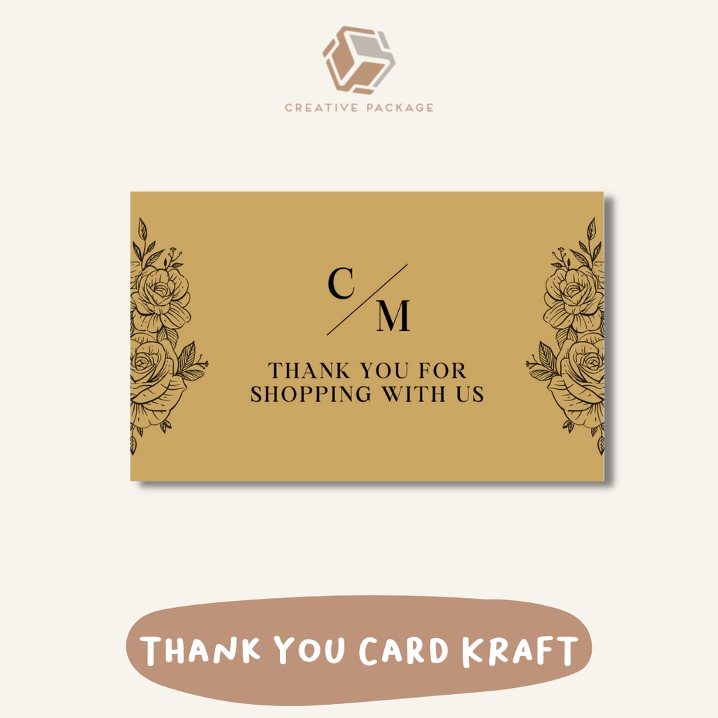 

Thank You Card Kertas Kraft Ukuran 8.5x5,5 cm