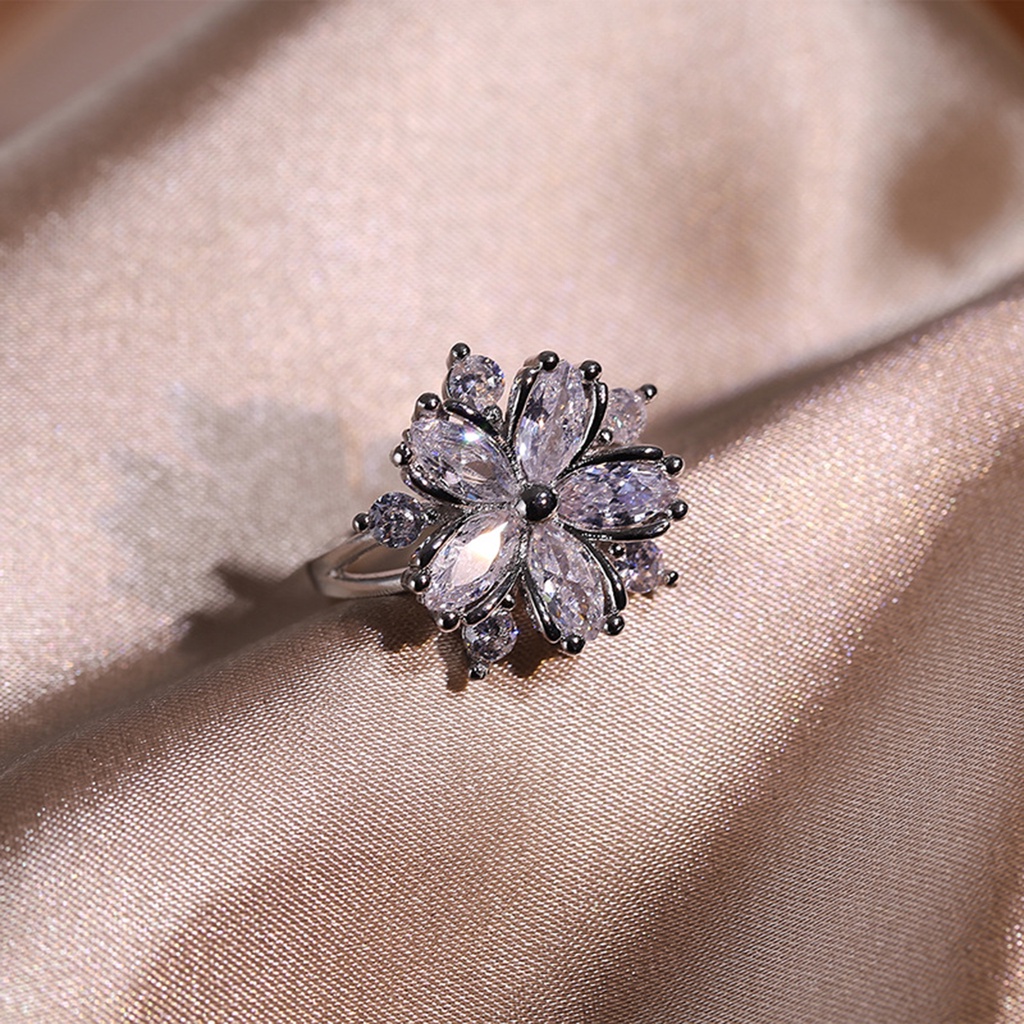 Hu Hu Hu Hu Hu Alat Bantu Pasang Kacamata♡ Kalung Dan Anting Stud Bentuk Bunga Model Lapis Ganda Bahan Cubic Zirconia Untuk Wanita